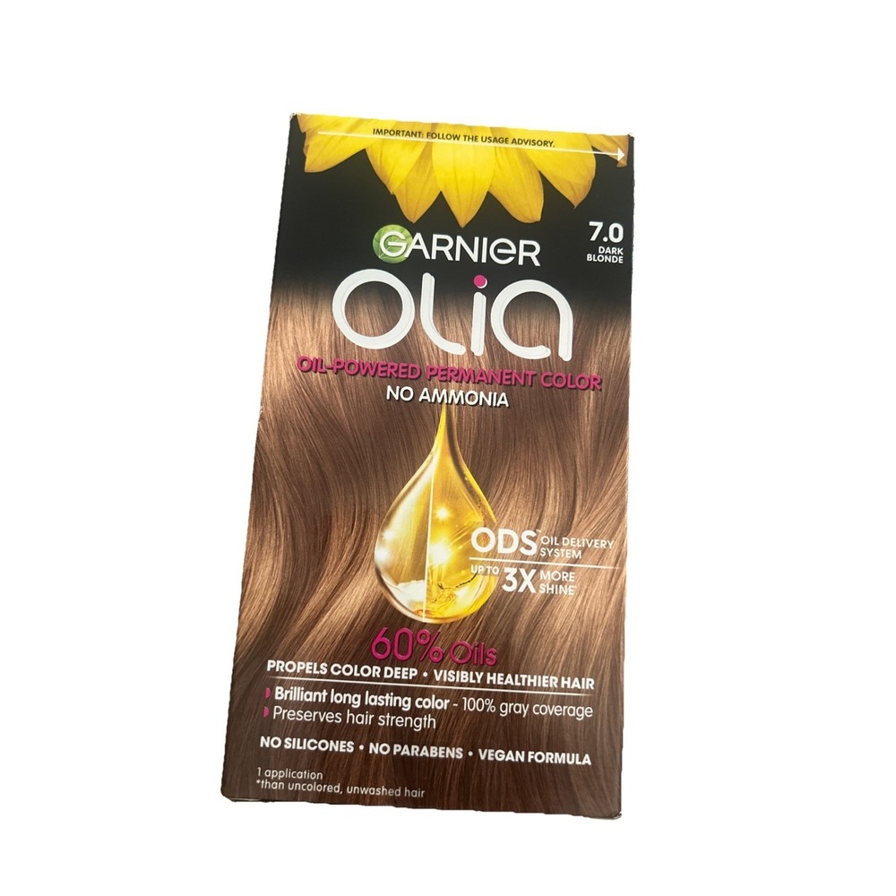 Garnier Olia Vegan Formula Permanent Hair Color Dark Blonde #7.0